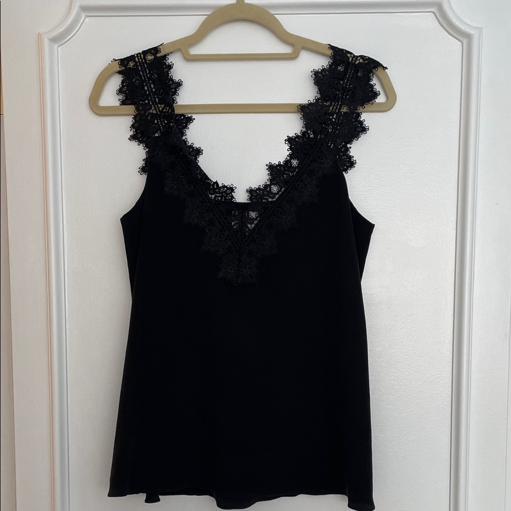 Cami NYC Black Lace Trim Vneck Camisole